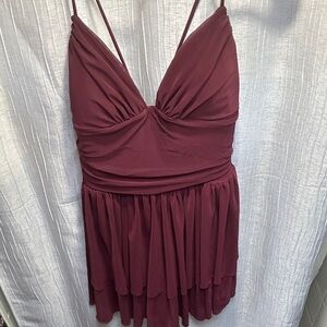 HALARA Burgundy Mini Dress
